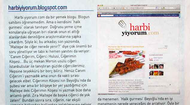 Harbiyiyorum En İyi Yerli Yemek Blogları Arasında